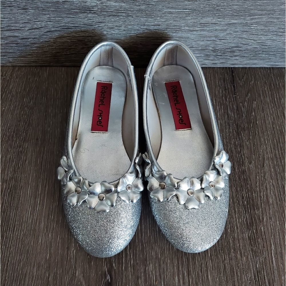 Rachel Shoes Silver Glitter Flats 13